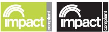 Colour and black and white versions of IMPACT logo for software developer choice.